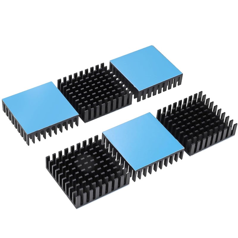 Manesi 6PCS Heat Sink 35x35x10mm / 1.38x1.38x0.39 inch Aluminum Small Heatsink with Double Sided Thermal Tape for CPU IC LED Board Cooler for Cooling Stepper Motor TEC1-12706 Peltier Module - Image 1